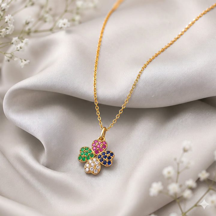 Unniyarcha 925 Pure Silver Clover Crush Necklace