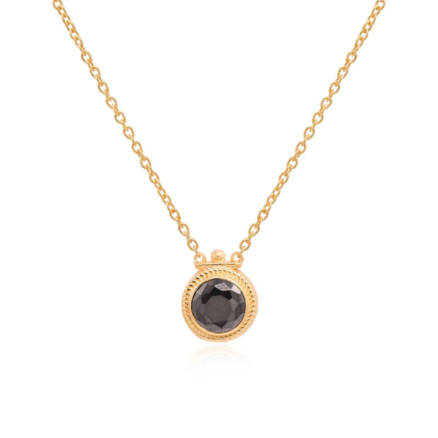 Ethnic antique gold tone Black Onyx handmade necklace set at ₹2950 | Azilaa