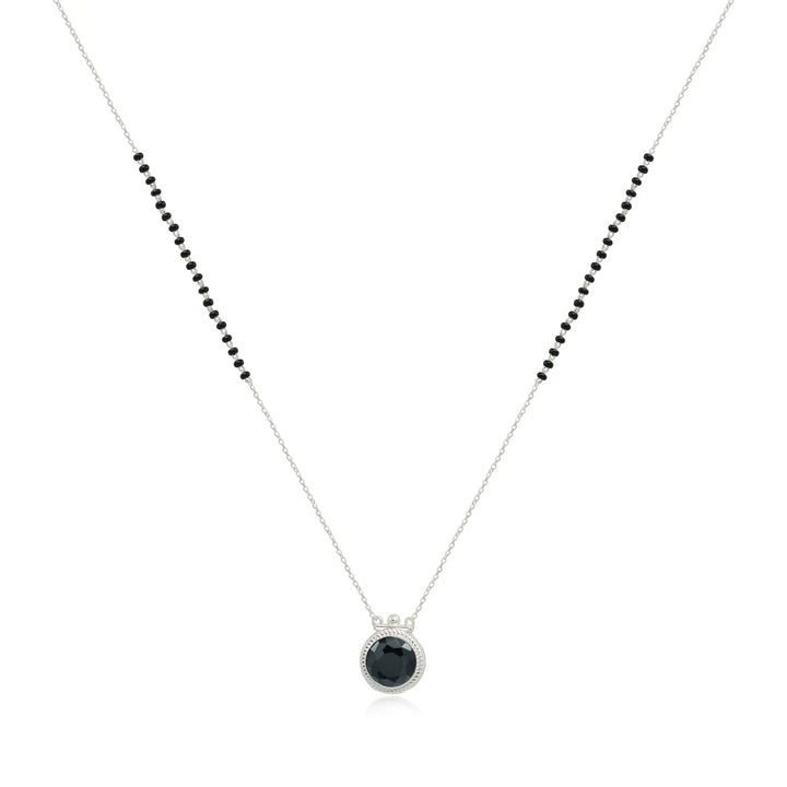 Black Onyx Silver 92.5 Mangalsutra Necklace