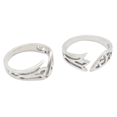 Boho Design Sterling Silver Toe Ring (Pair)
