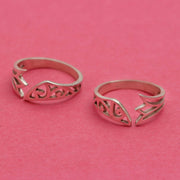Boho Design Sterling Silver Toe Ring (Pair)
