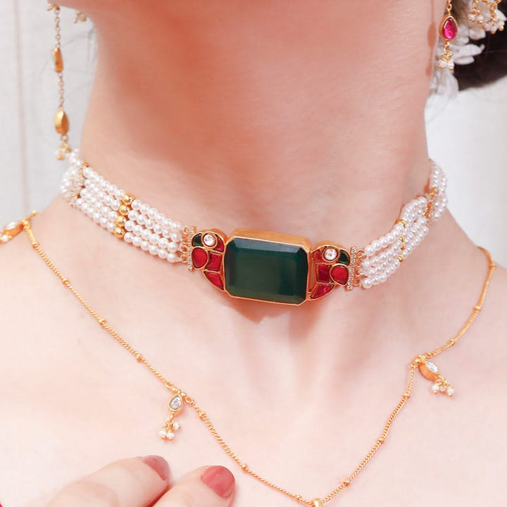 Mithu Pearl Silver 24k Gold Plated Necklace