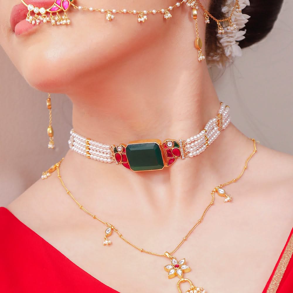 Mithu Pearl Silver 24k Gold Plated Necklace