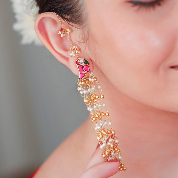 Mithu Dreamy Danglers Silver 24k Gold Plated Earrings