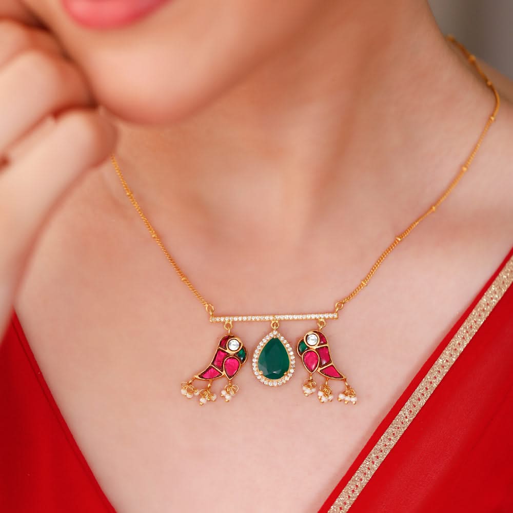 Mithu Pure 925 Silver 24k Gold Plated Necklace