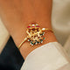 925 Pure Silver Red & White Umbrella Kundan Elephant Cuff