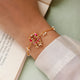 925 Pure Silver Red Kundan Elephant Bracelet