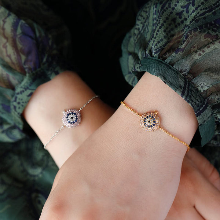 925 Pure Silver Pomegranate Evil Eye Bracelet