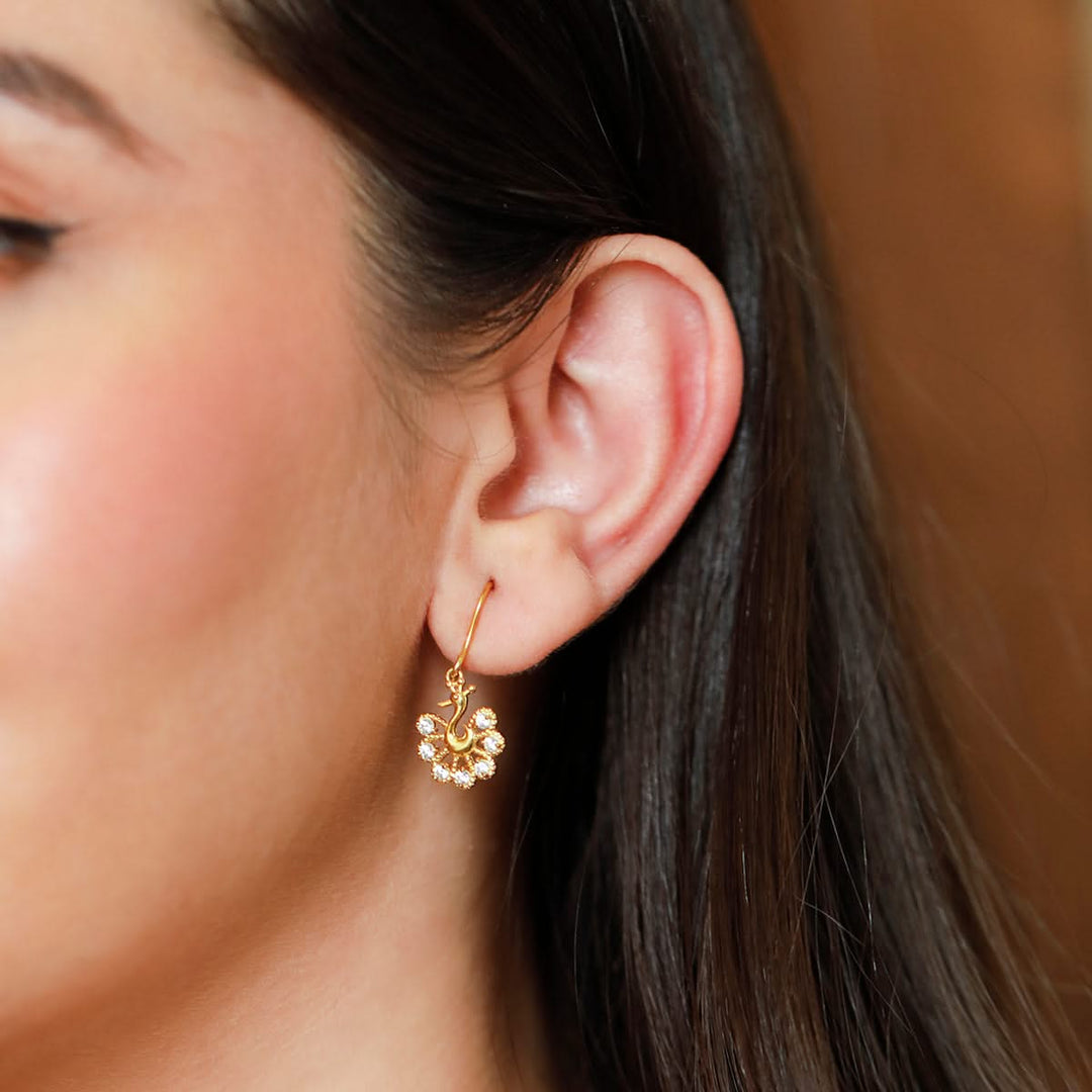 925 Pure Silver Peacock Drop Earrings