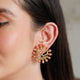 925 Pure Silver Pink Halo Elephant Ear-Chain Earrings
