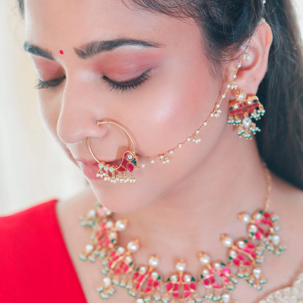 Mithu Rajkumari Silver 24k Gold Plated Nath