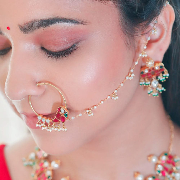 Mithu Rajkumari Silver 24k Gold Plated Nath