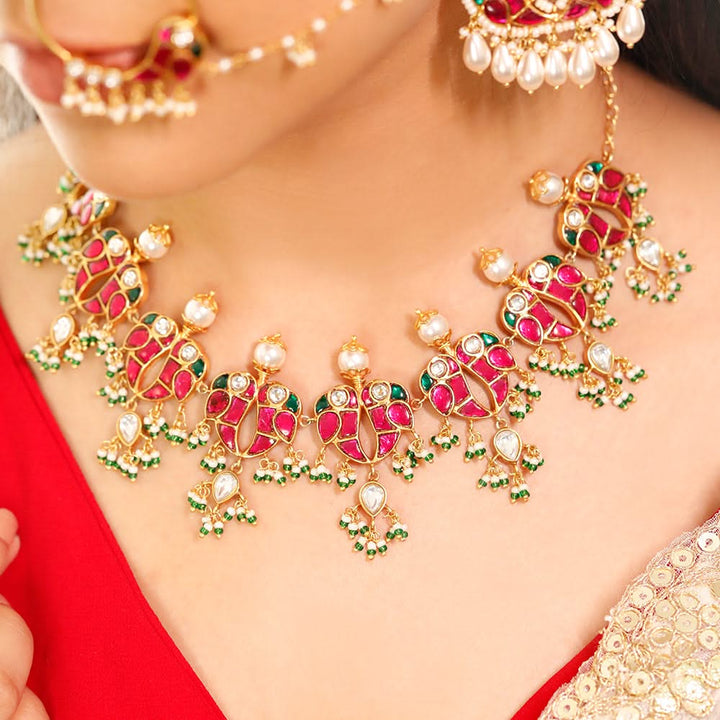 Mithu Love Bird Silver 24k Gold Plated Necklace