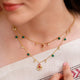 925 Sterling Silver Double Layer Delicate Charm Necklace (Gold Plated)