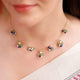 925 Sterling Silver Heirloom Delicate Colored Bead Necklace (Gold Plated)