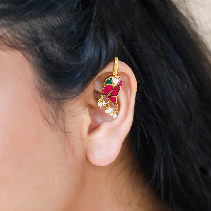 Mithu Silver 24k Gold Plated Clip on Bugadi/Earcuff