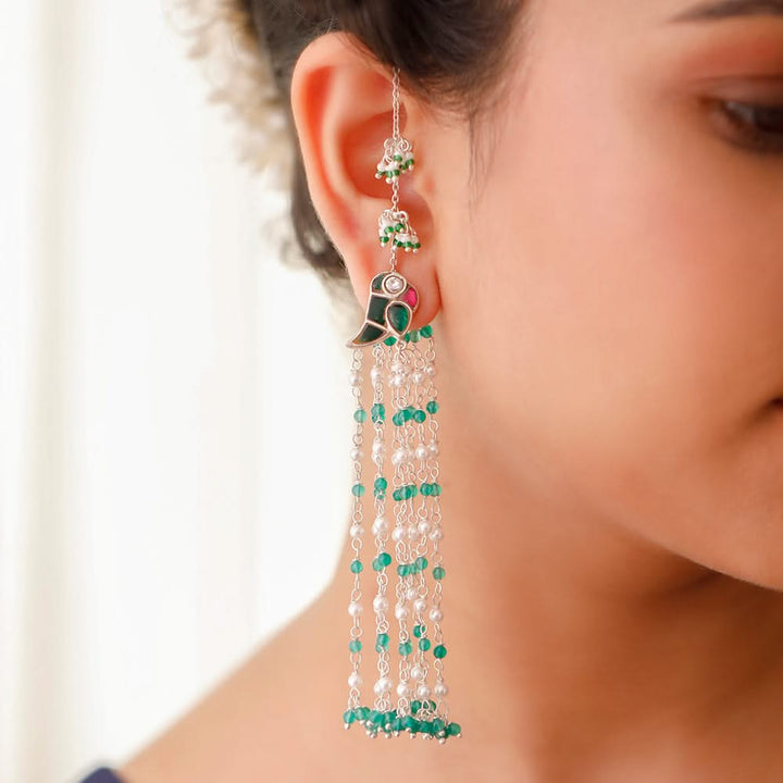 Mithu Dreamy Danglers Silver Earrings