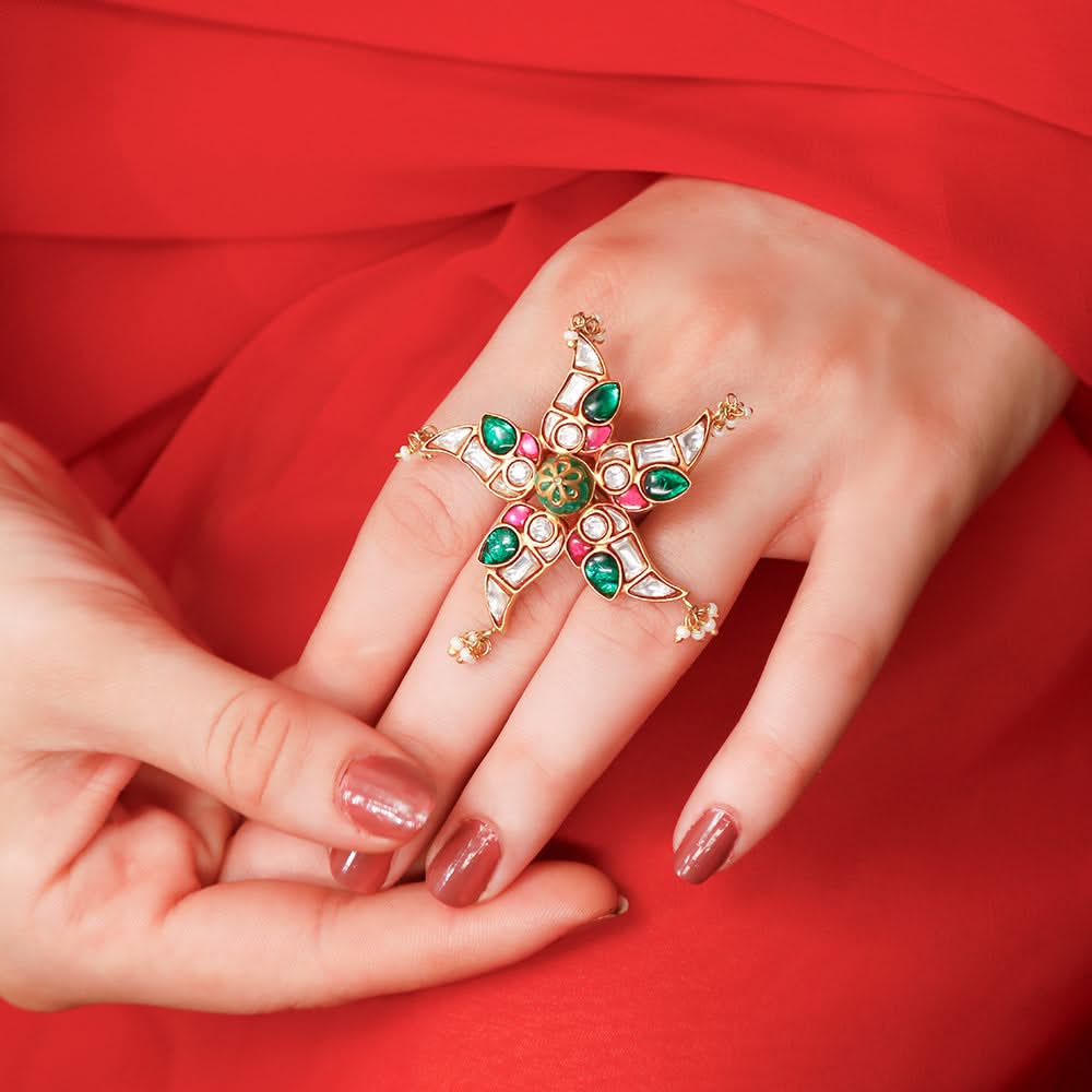 Mithu Silver 24k Gold Plated Naayaab Ring