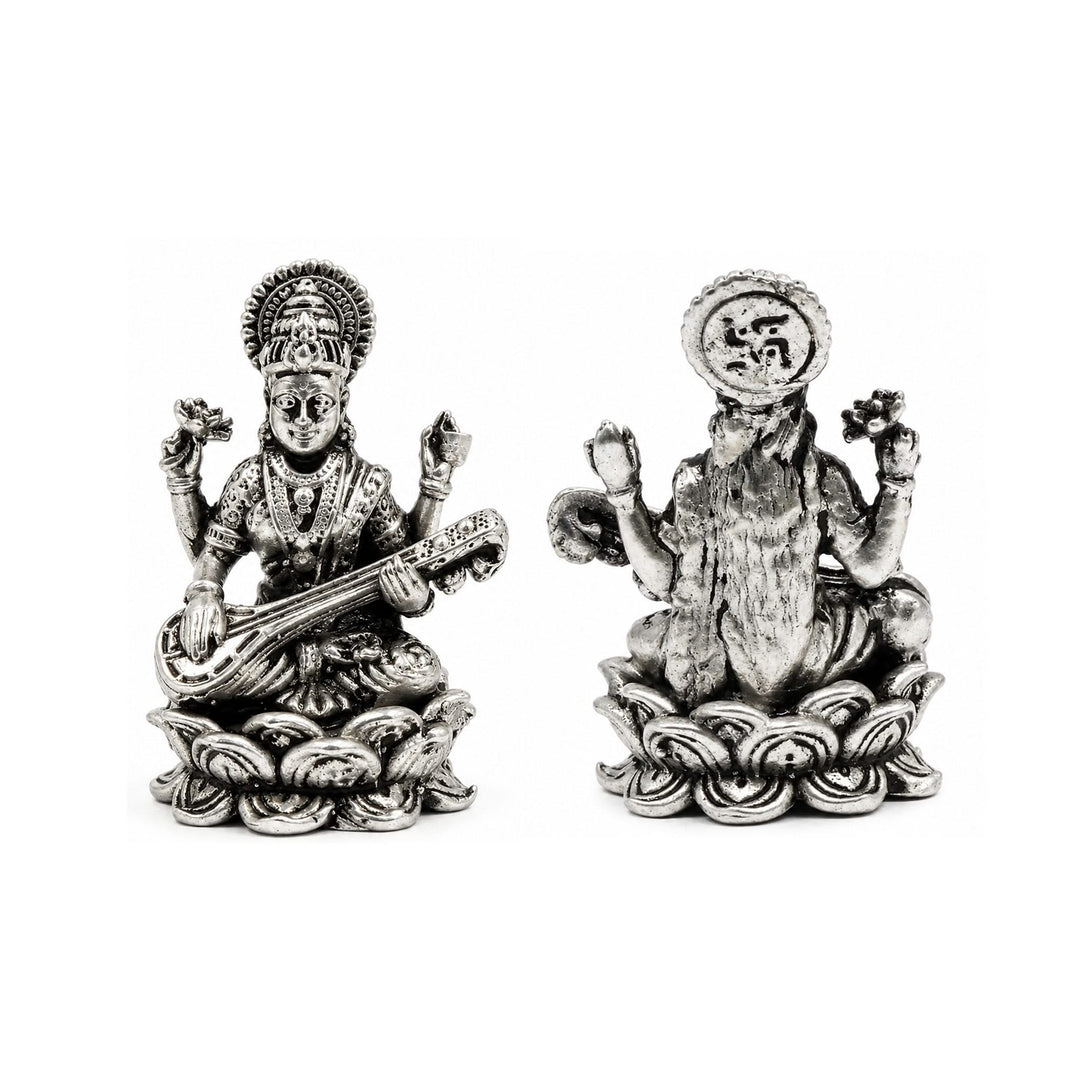 925 Sterling Silver Goddess Saraswati Idol