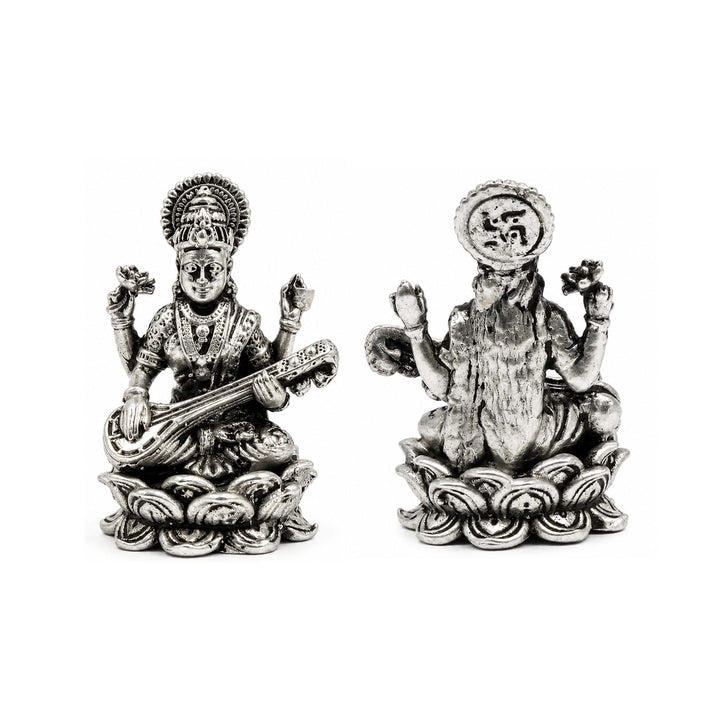 925 Sterling Silver Goddess Saraswati Idol
