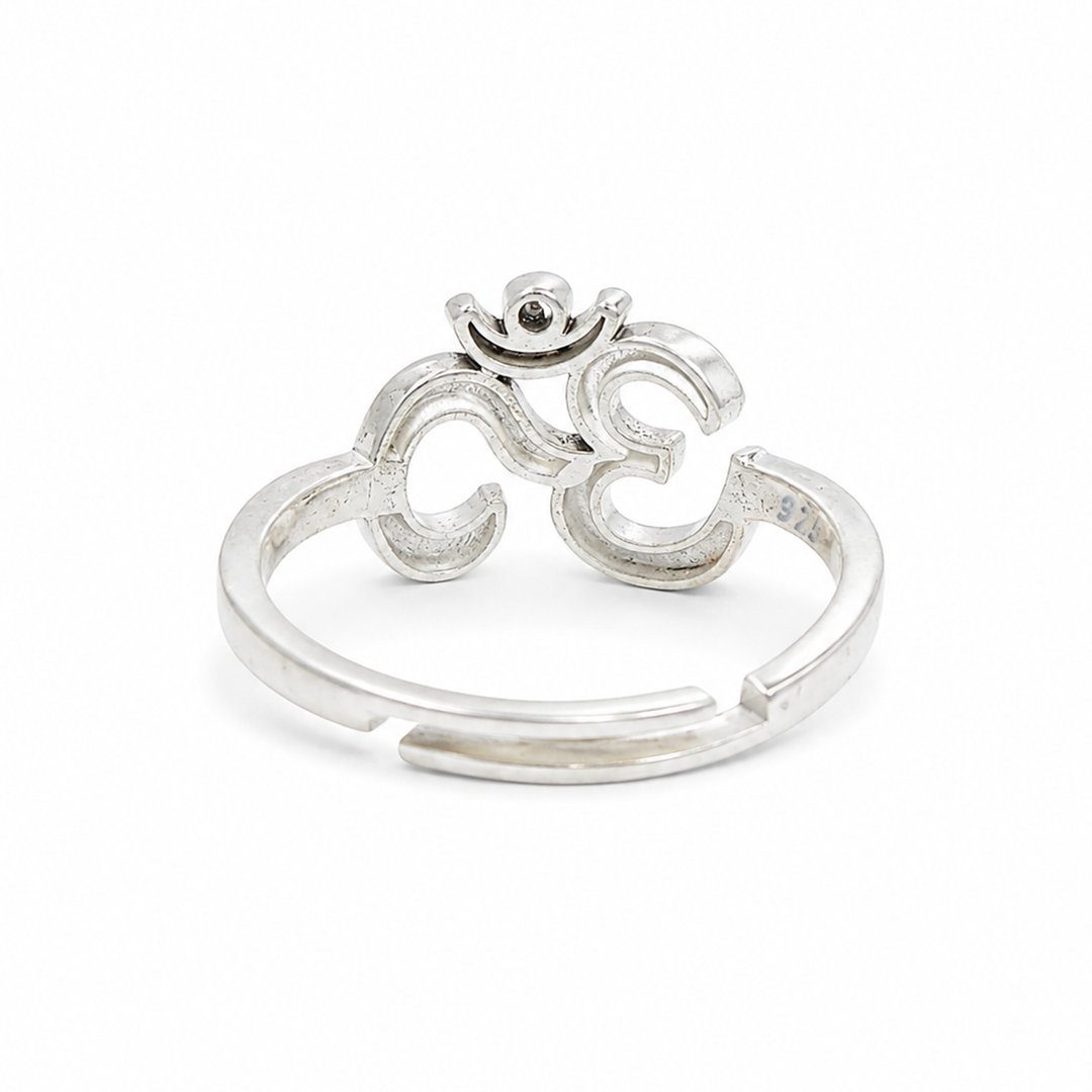 Unniyarcha 925 Sterling Silver Sacred Om Ring (Adjustable)