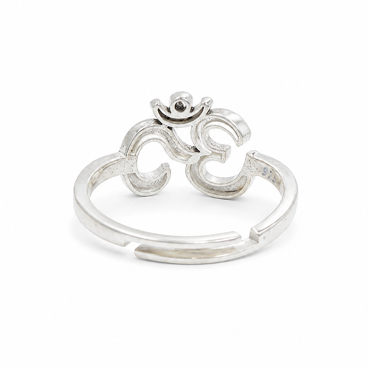 Unniyarcha 925 Sterling Silver Sacred Om Ring (Adjustable)