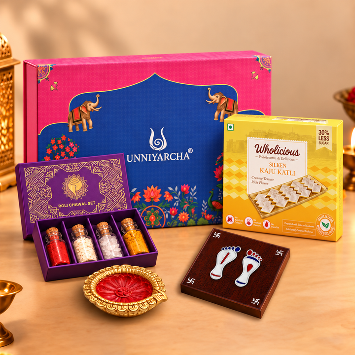 Unniyarcha 925 Pure Silver Shiv Shakti charan  Paduka Festive Gift Hamper