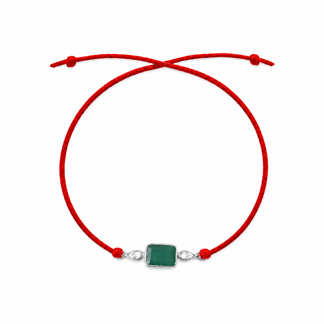 92.5 Rakhi WIth Green Onyx with Chandan Tilak Set