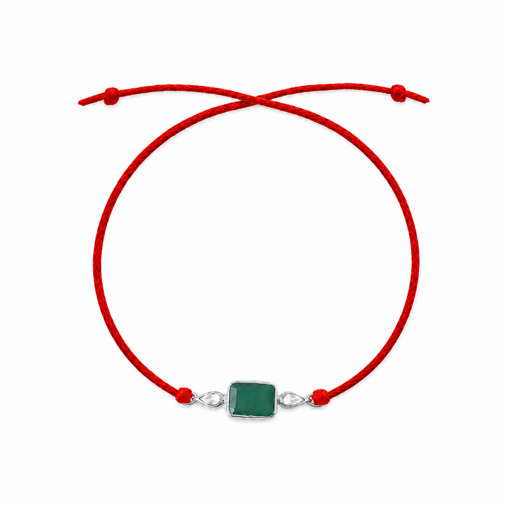 92.5 Rakhi WIth Green Onyx with Chandan Tilak Set