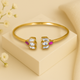 Silver Lotus Polki Bangle