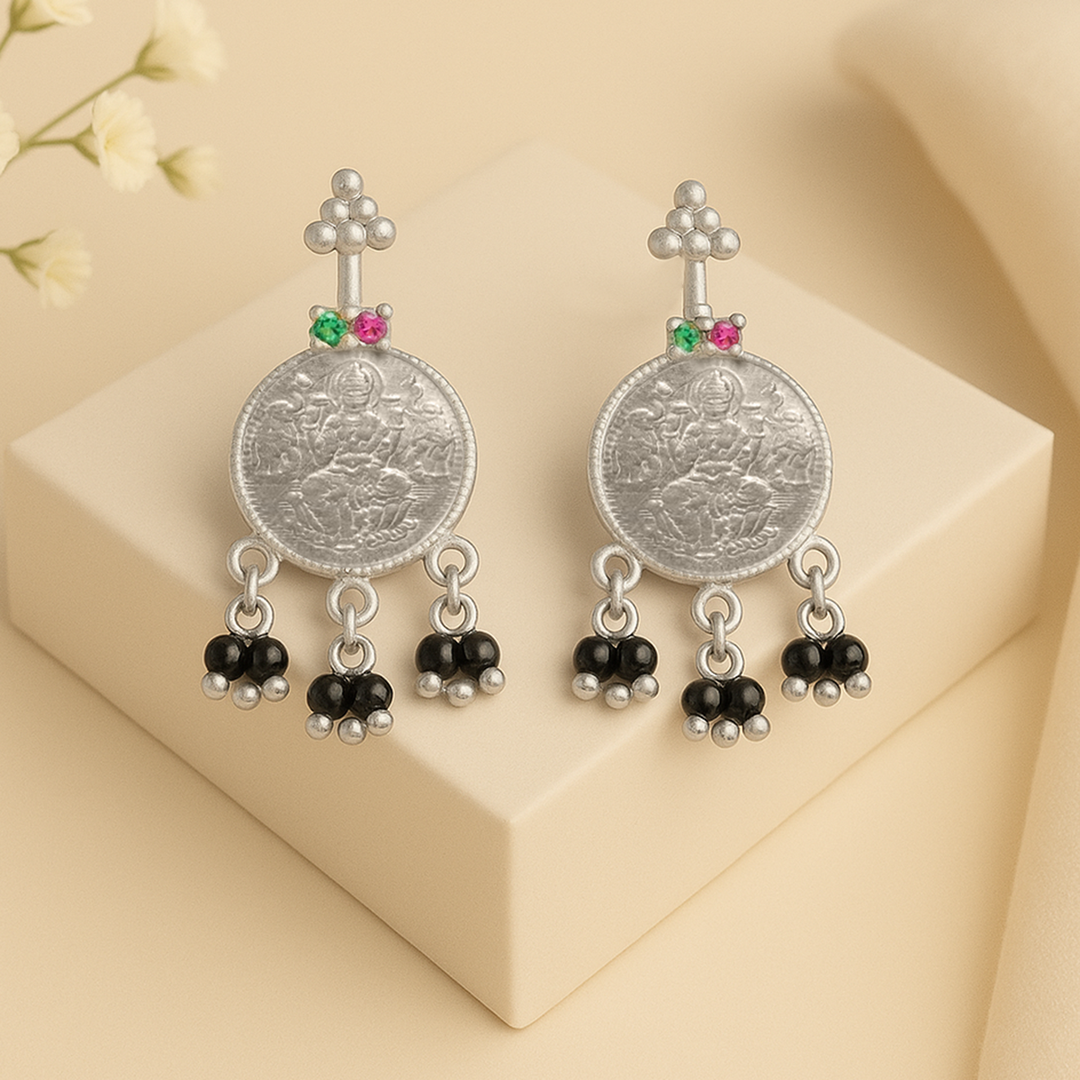 92.5 Sterling Silver Mangal Lakshmi Bugadi (Pierced)