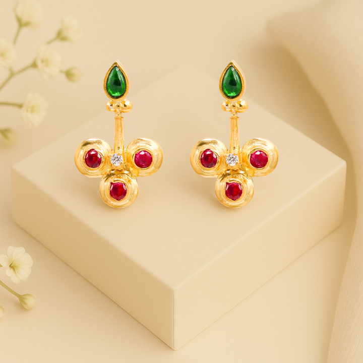 Tri Goddess 92.5 Sterling Silver Bugadi(Pierced)