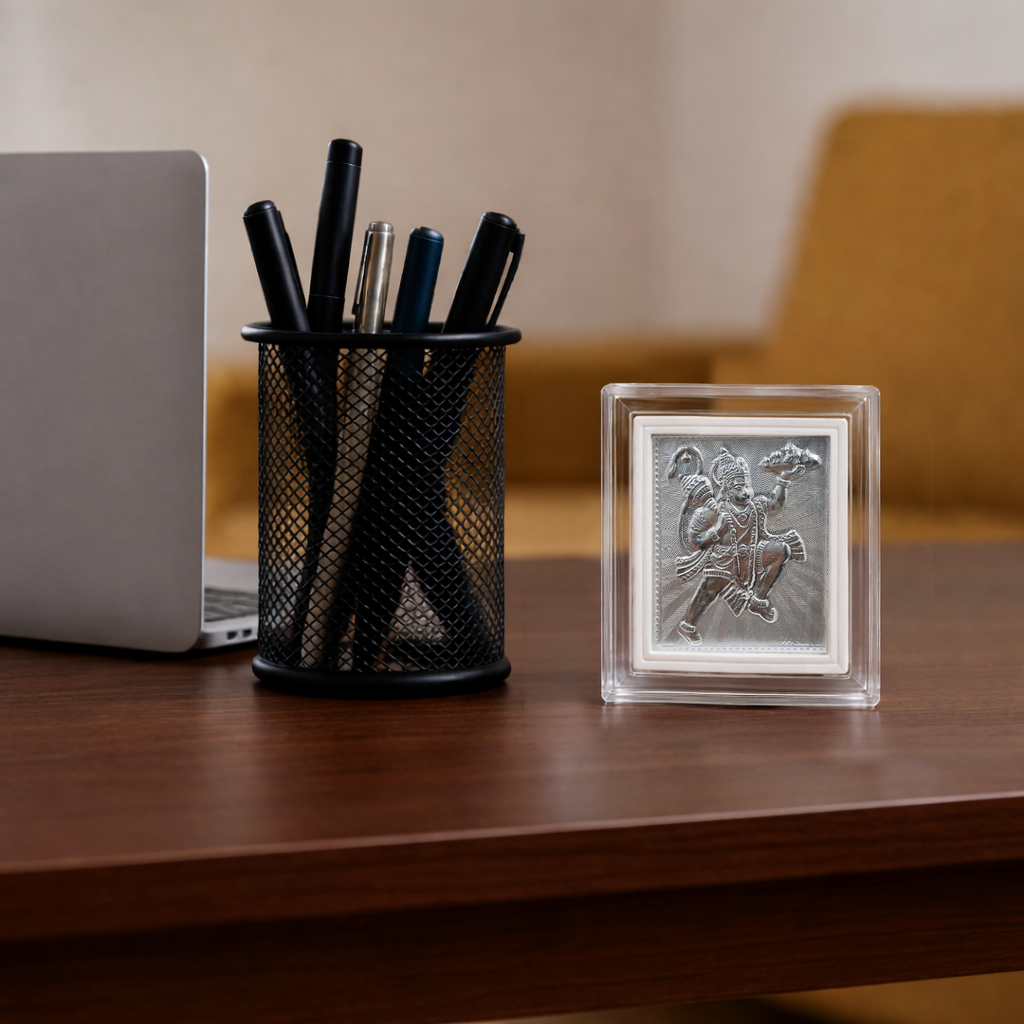 Sacred Pure 925 Silver Hanumann jii  Keepsake with Chandan Tilak Set