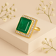 Silver Majestic Green Ring
