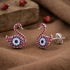 925 Pure Silver Sparkling Swan Evil Eye Stud Earrings
