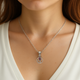 Eternal Bloom 925 Silver Pendant with Ruby Pink Accents