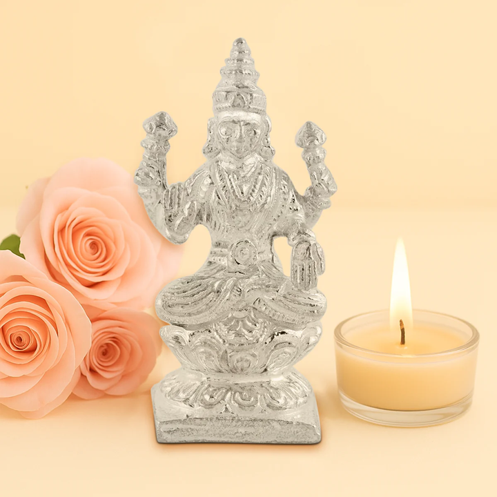 Silver Solid Lakshmi Idol