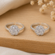Silver Shining Flower Toe Ring