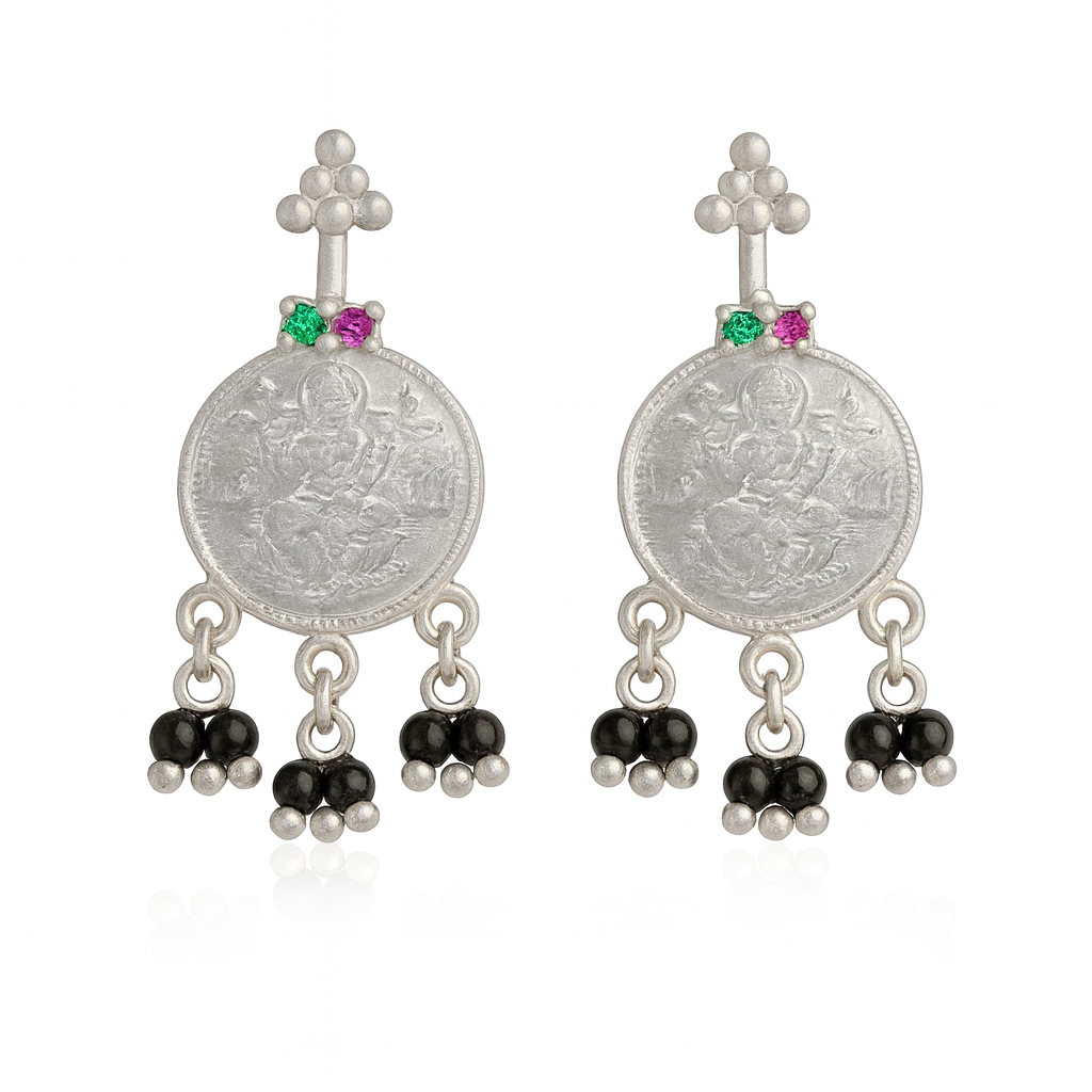 92.5 Sterling Silver Mangal Lakshmi Bugadi (Pierced)