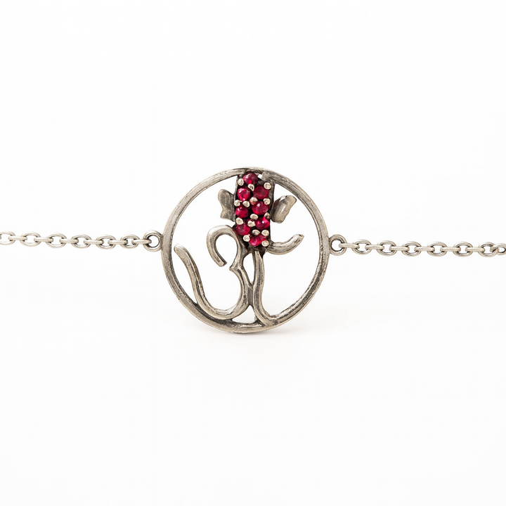 Serene Harmony 925 Silver Om Bracelet