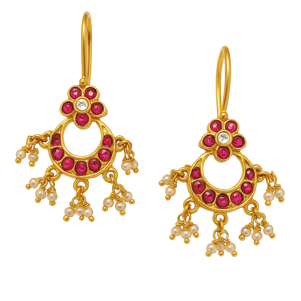 Silver 925 Kumudini Chand Bali Earrings