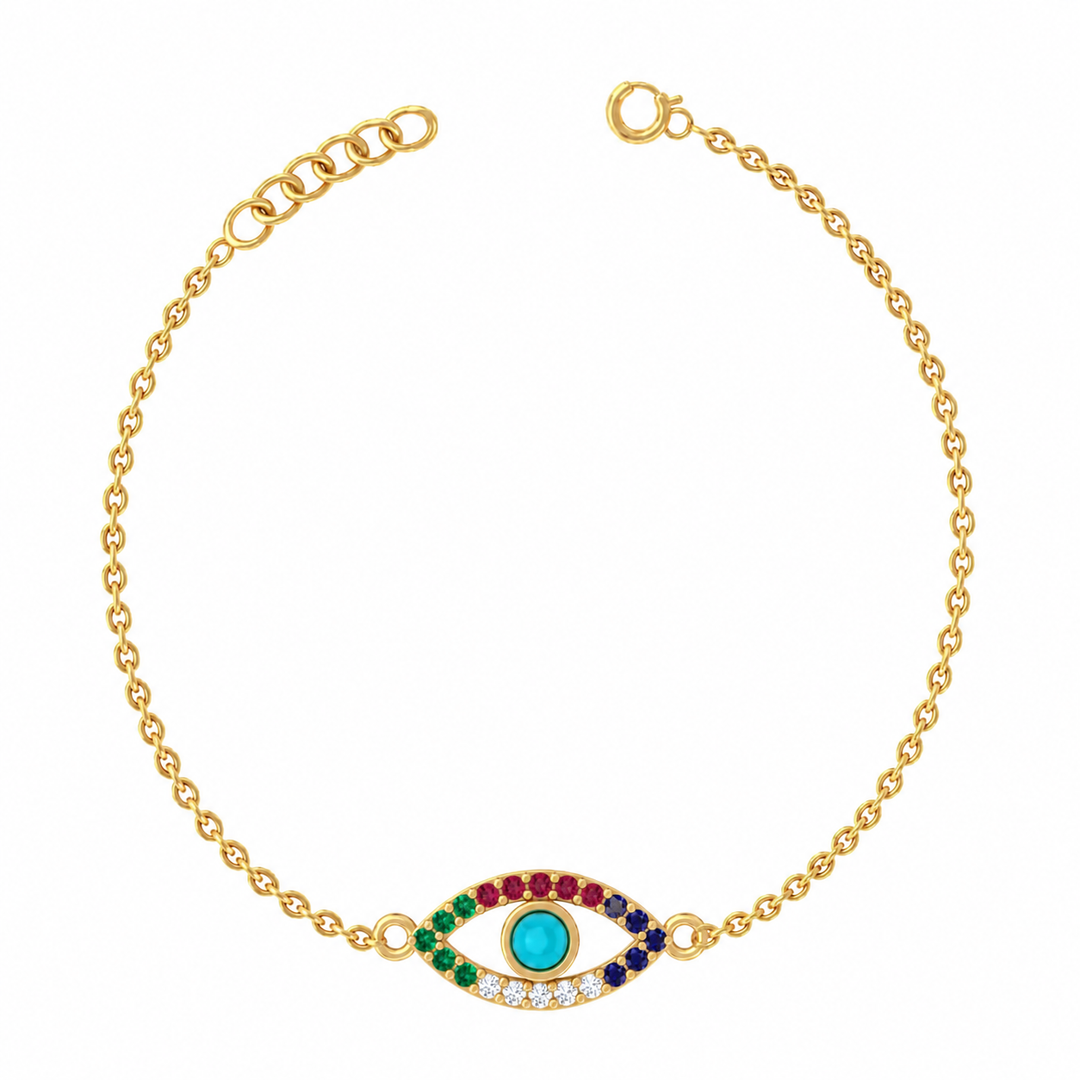 925 Pure Silver Evil Eye Bracelet