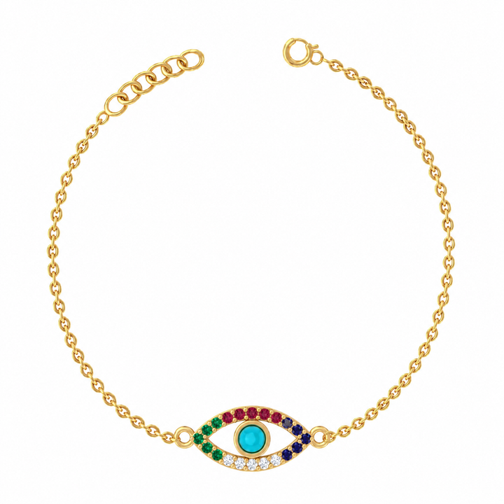 925 Pure Silver Evil Eye Bracelet
