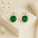 Green LOVE SILVER STUDS