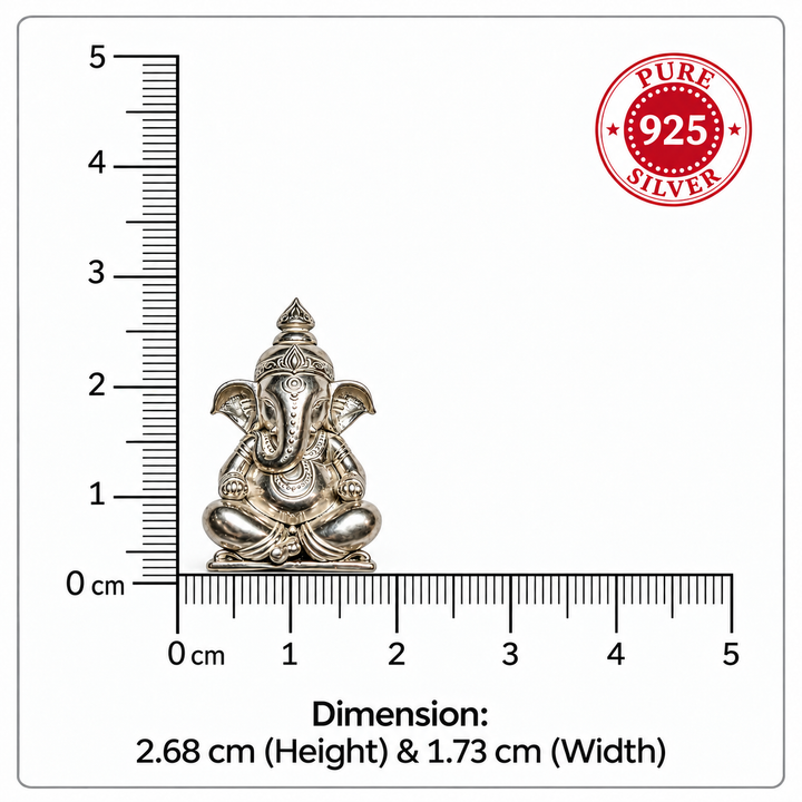 Silver 92.5 Vighnaharta Ganesha Idol