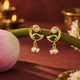 Silver 925 Mayura Emerald Pearl Earrings