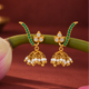 Silver 925 Panna Floral Jhumka Earrings