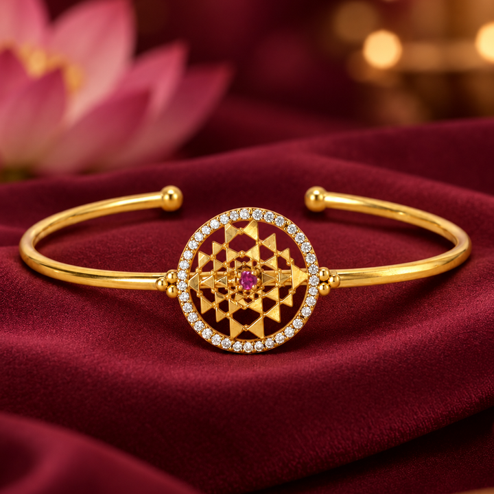 Mahalakshmi Yantra Cuff Bracelet