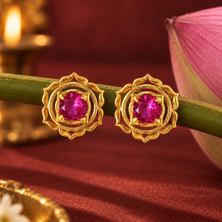Shakti Yantra Stud Earring