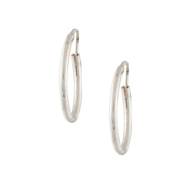 Trejours Marketplace | White Gold Medium Diamond Hoops Earrings for